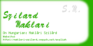 szilard maklari business card