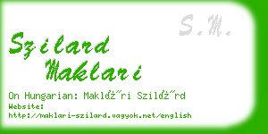 szilard maklari business card